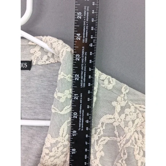 Miss Chievous Lace Blazer Women XL Grey Cream Floral Single Button MBD44L560CR - Picture 3 of 6